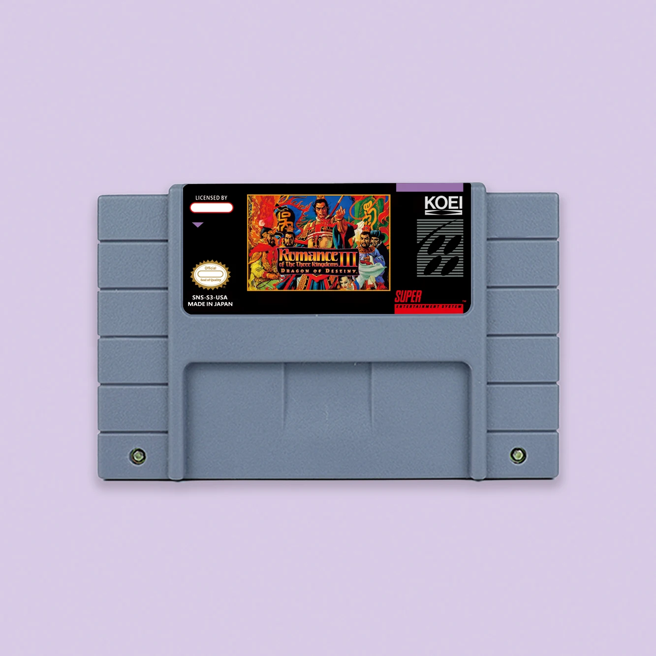 Фото Ролевая игра Romance of the Three Kingdoms 3-Dragon of Destiny для 16-битной карты SNES с картриджем для видеоконсоли США NTSC или EUR PAL №1