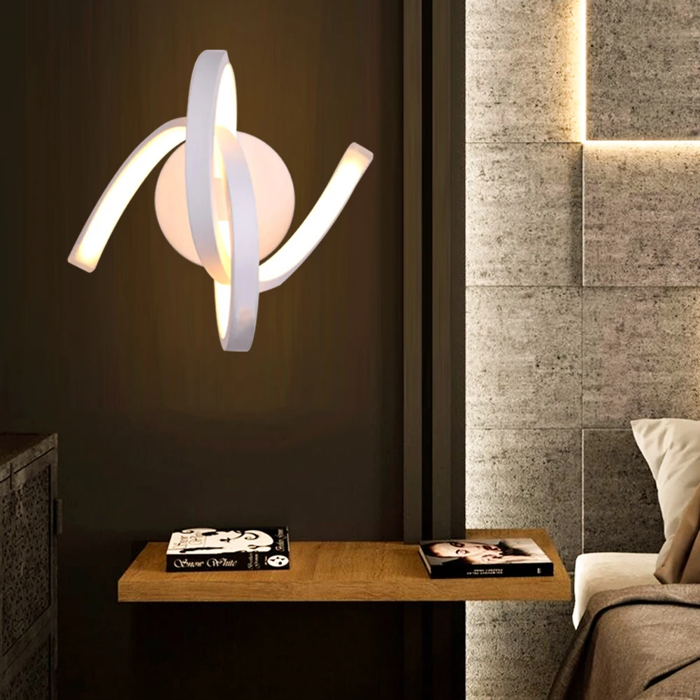 

Aisle Living Room Stair Decorative Art Lamp Modern Spiral LED Bedside Wall Light Indoor Bedroom Bedside Decoration Lighting