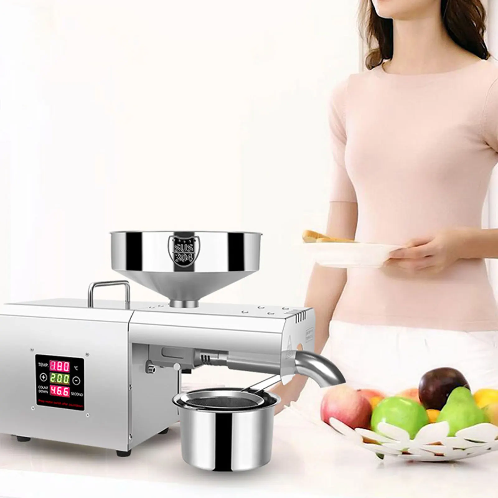 

300W Home Automatic Oil Press Machine Oil Extractor Digital Temperature Control