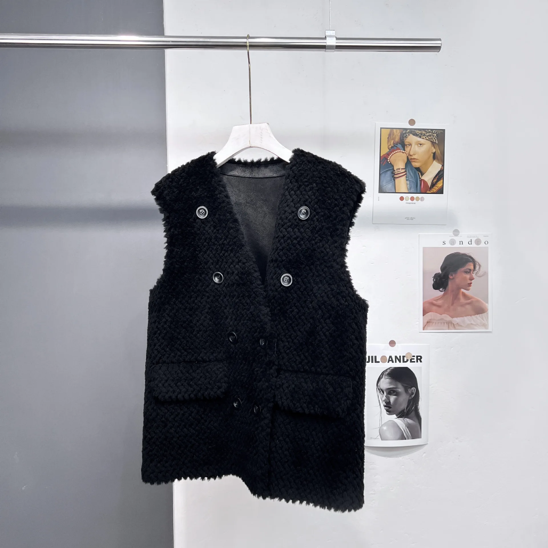 Новый австралийский шерстяной жилет в гранулах Женская майка с двойным рядом