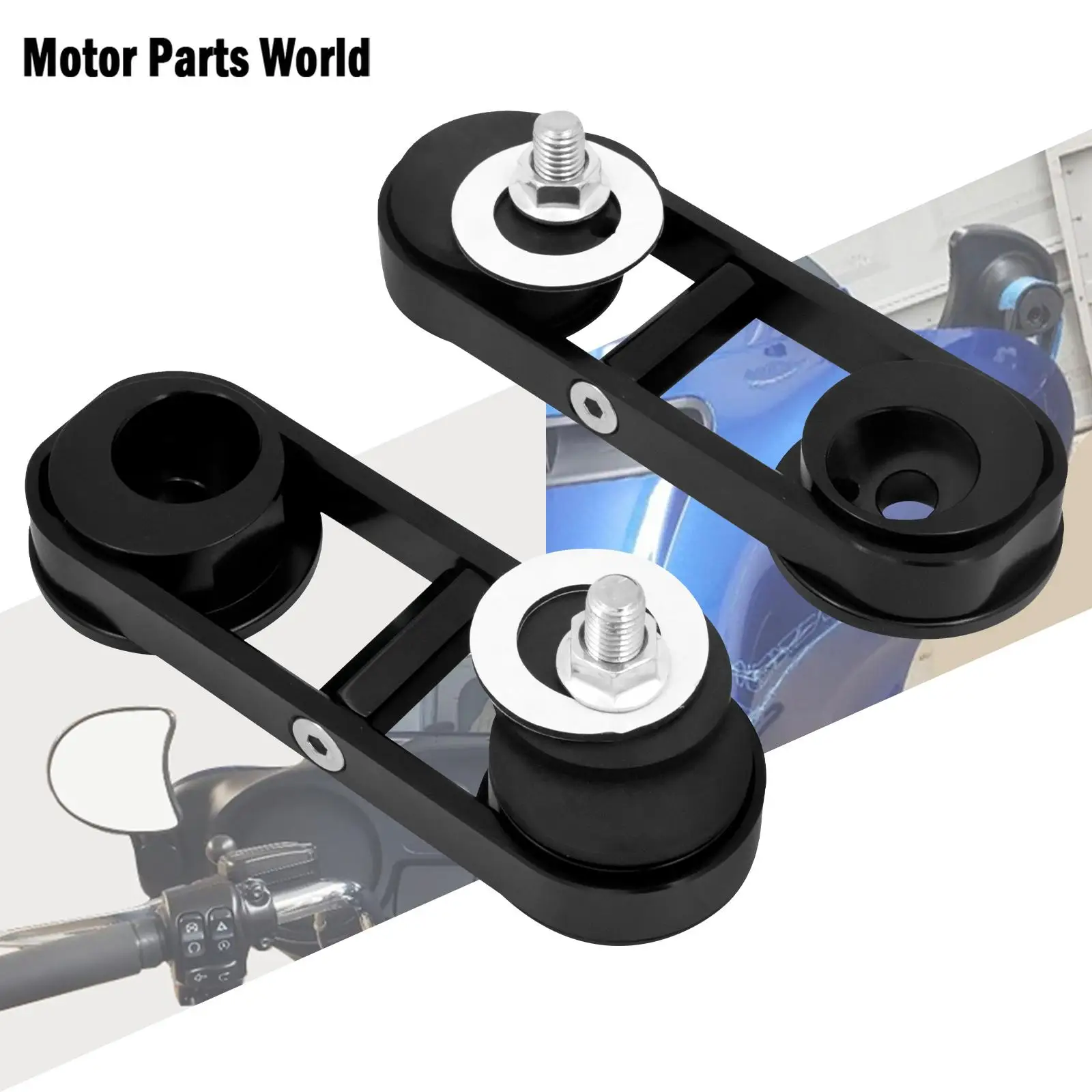 

Motorcycle Adjustable Drop Mirror Relocator Mount Kit Black For Harley Touring Street Glide FLHX CVO Special FLHXS 2014-2021 22