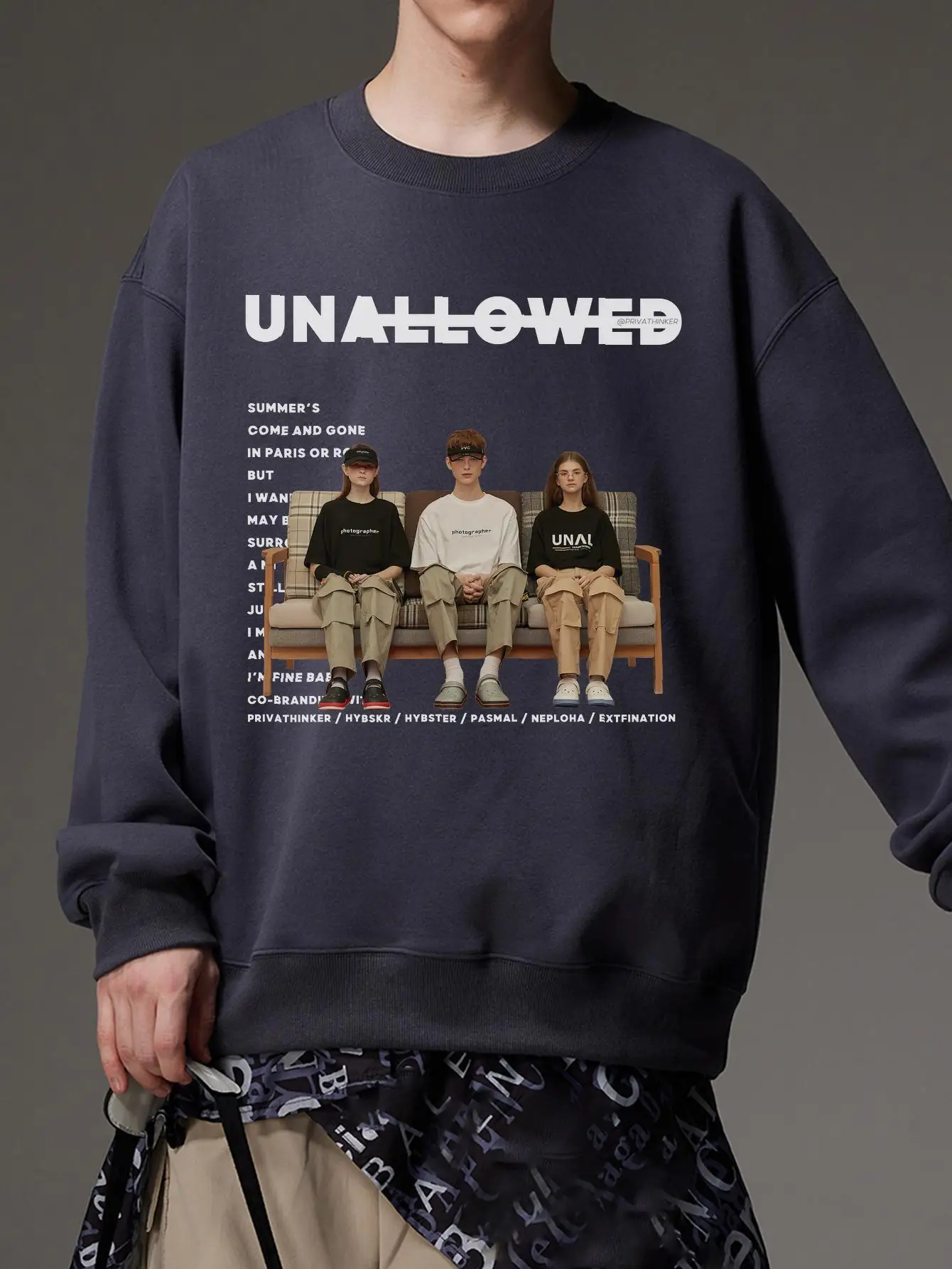 Крутые модные мужские толстовки с принтом трио осенние новые унисекс Y2k уличная