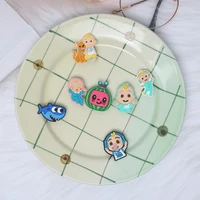 single sale 1pcs coco cartoon watermelon shoe charms accessories decorations pvc croc jibz buckle for kids party xmas gifts