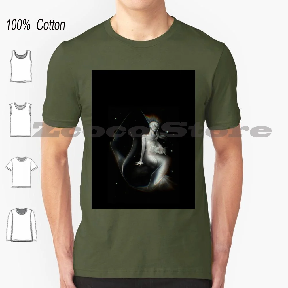 Сирена 100% хлопок для мужчин и женщин мягкая модная футболка Whatercolor Digitalart сирена рыба минимальное творческое Русалка темная фея