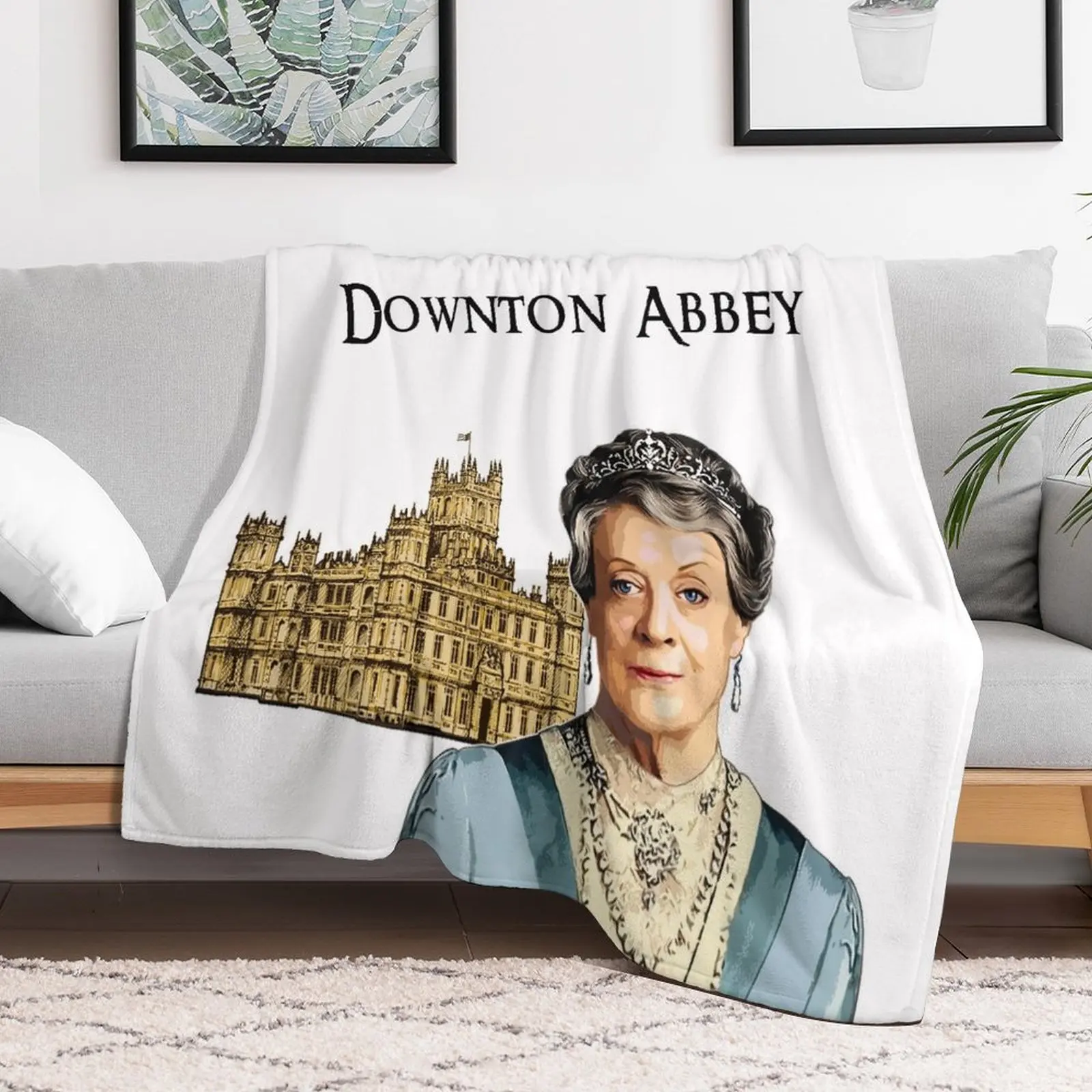 Одеяло фиолетовое в стиле аниме Downton Abbey Lady Crawley Рождественское украшение летнее