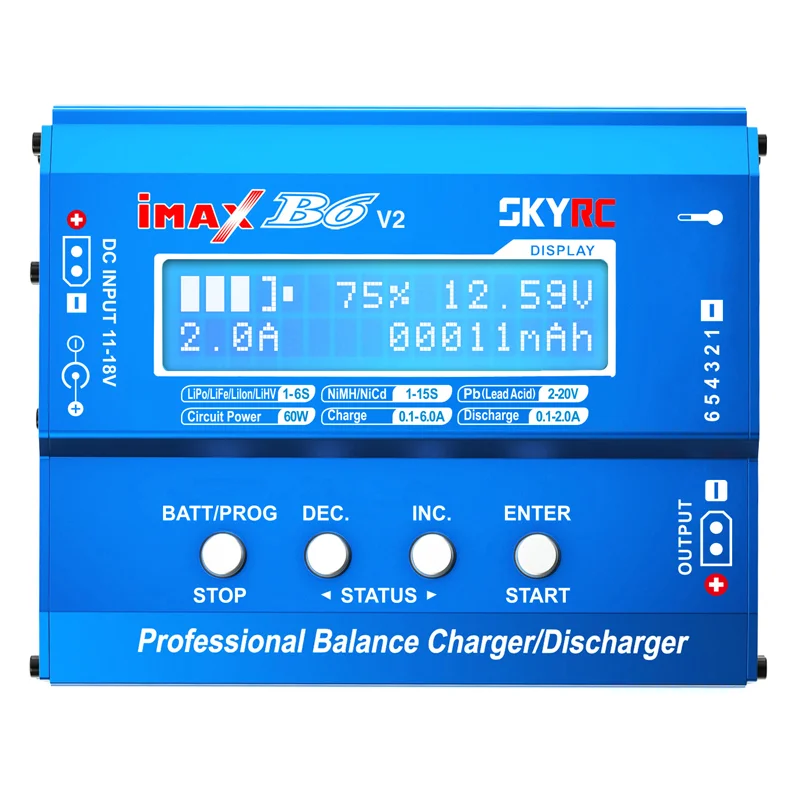 

Balance Charger SKYRC IMAX B6 V2 Discharger 6A 60W For Mavic TB4X NiMH NiCD LiHV NiCd PB Li-ion Battery Charger