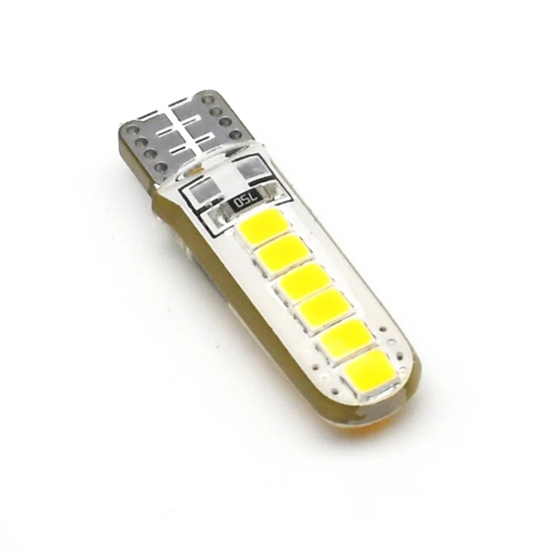 

1x Newest W5W Led Car Light T10 Bulb 12SMD High Bright Silicone Auto Motorcycle License Plate Dome Read Clearance Lamp White 12V