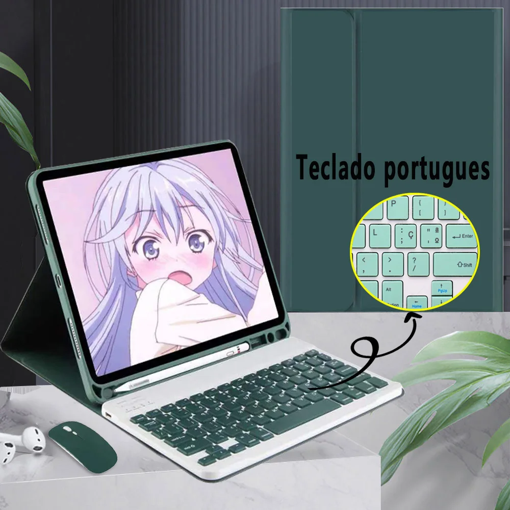 

Portuguese keyboard Case With Mouse For iPad Air 4 10.9 Pro 11 2018 2020 9.7 10.5 10.2 2019 5th 6th 7 7th Generation Air 2 3