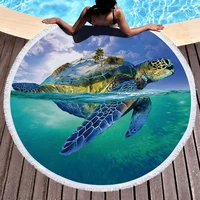 towel beach towel shawl fast drying swimming gym camping big round beach sea turtle 3d all over printed beach towel 01