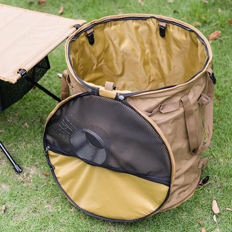 

Camping Trash Can Foldable Dirty Clothes Basket Portable Reusable foldable Garden Yard Trash Bag storage for Garden Picnic