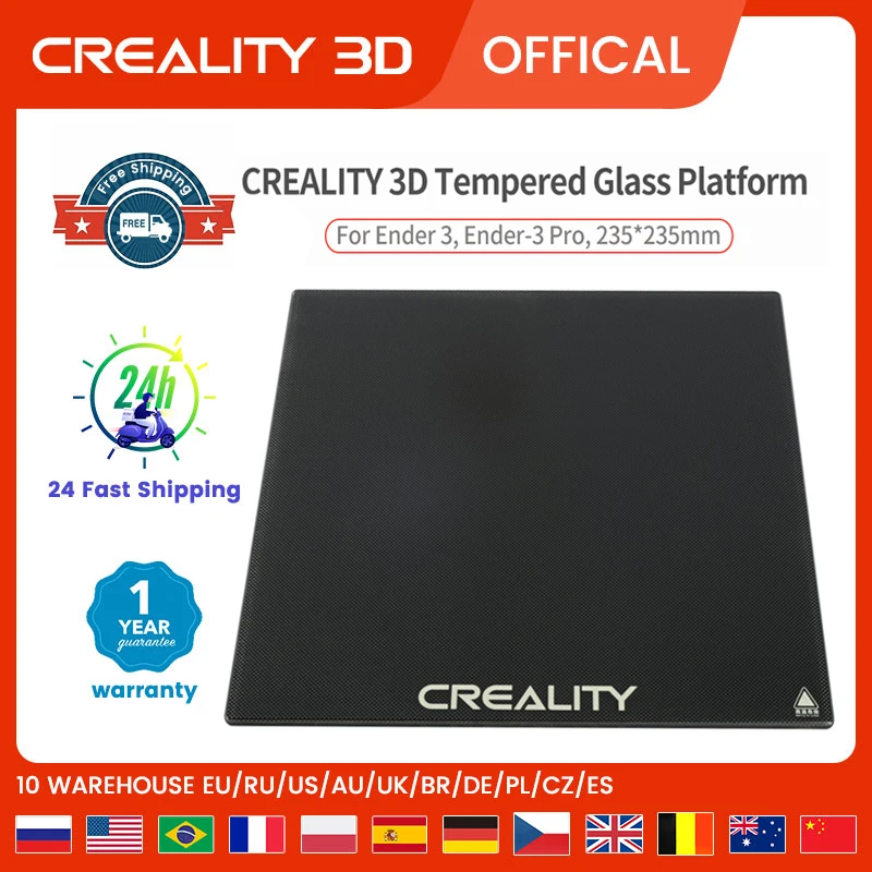 

CREALITY 3D Tempered Glass Ultrabase Heated Bed Build Platform Plate For Ender-3/Ender-3 Pro/Ender-3 V2/CR-X/CR-10S Pinter Parts