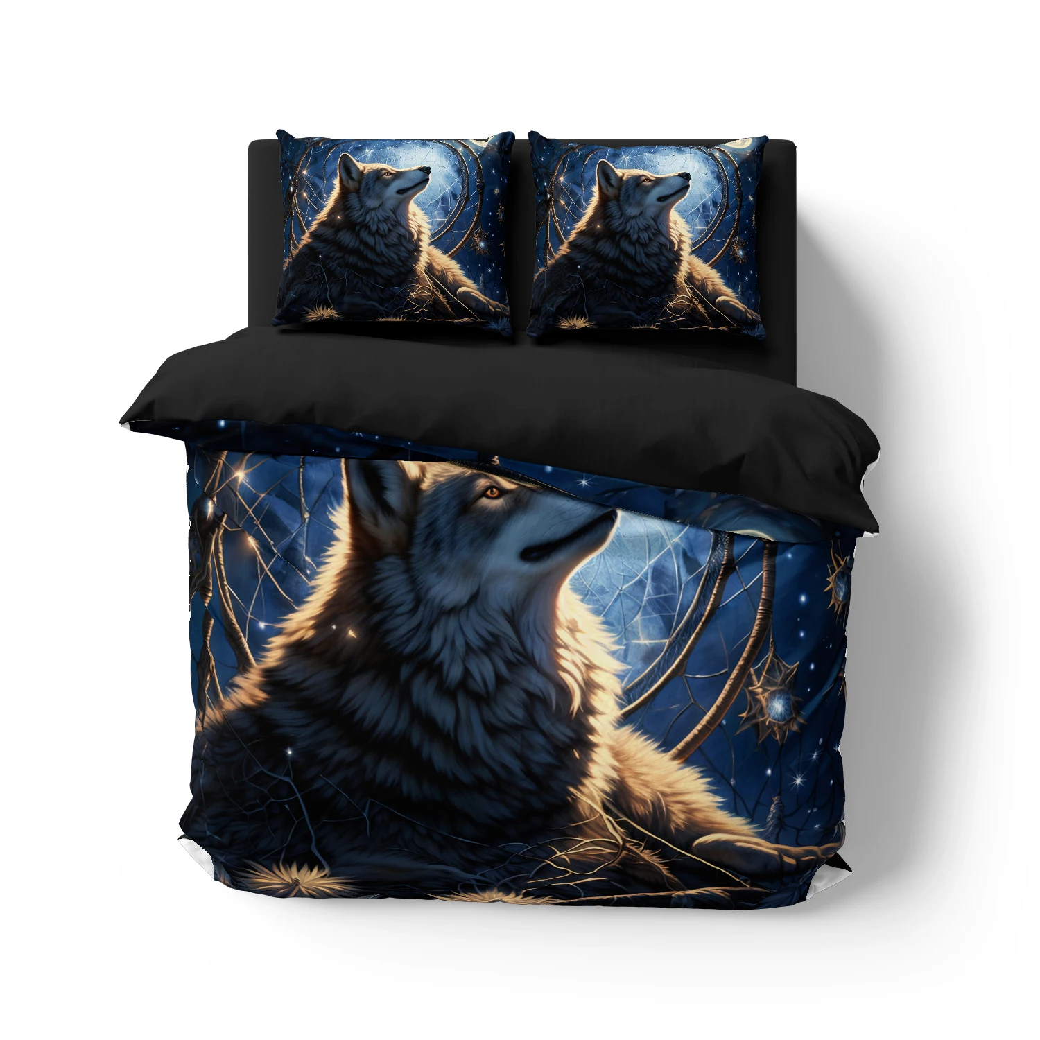 Комплект постельного белья в богемном стиле с пододеяльником и 3D рисунком Ловца