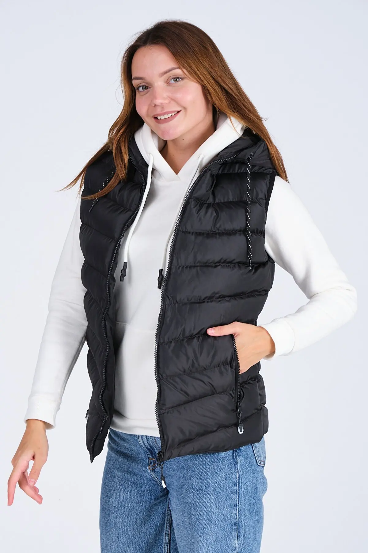 

Female gel filling hooded unisex swelling vest Sun Protection for Women Blazers and Jackets Clothing 166799484