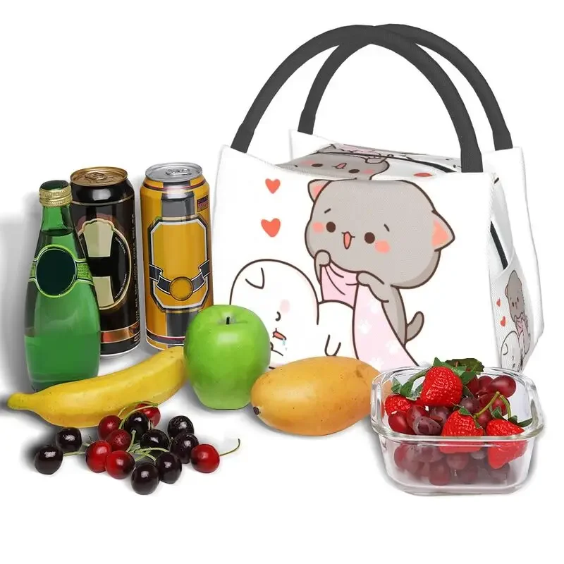 Термоизолированная сумка для ланча Peach And Goma Mochi Cat Drooling Женская Портативная