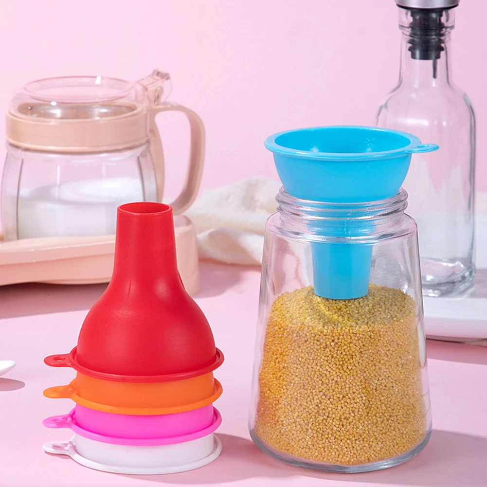 

1pc Silicone Food Grade Funnel Portable Oil Pot Funnel Household Liquid Dispensing Durable Funnel Be Hung Kitchen Cooking Tools