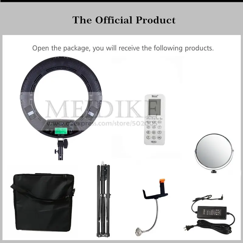 

Yidoblo FC-480 RGB LED Ring Light LED Video Makeup Tattoo Lamp Photography Movie Film Studio Broadcast Ring Lamp +2M Stand+ Bag