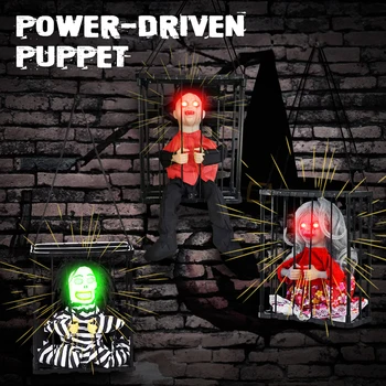 Halloween Scary Ghost Prisoner Toys Outdoor Hanging Screaming Skeleton Ornaments Haunted House Prop Halloween Decoration 2023 1