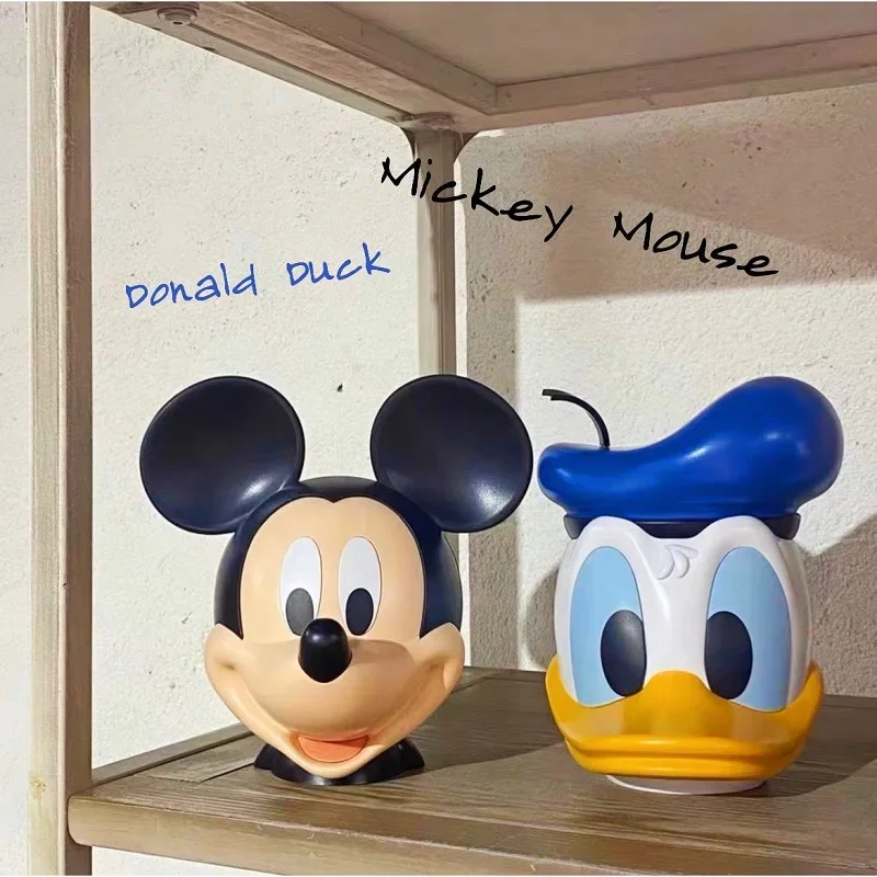 

HEROCROSS Disney Mickey Mouse Donald Duck Action Figures Cute Cartoon Piggy Bank Kawaii Storage Tank Room Decoration KidsGifts
