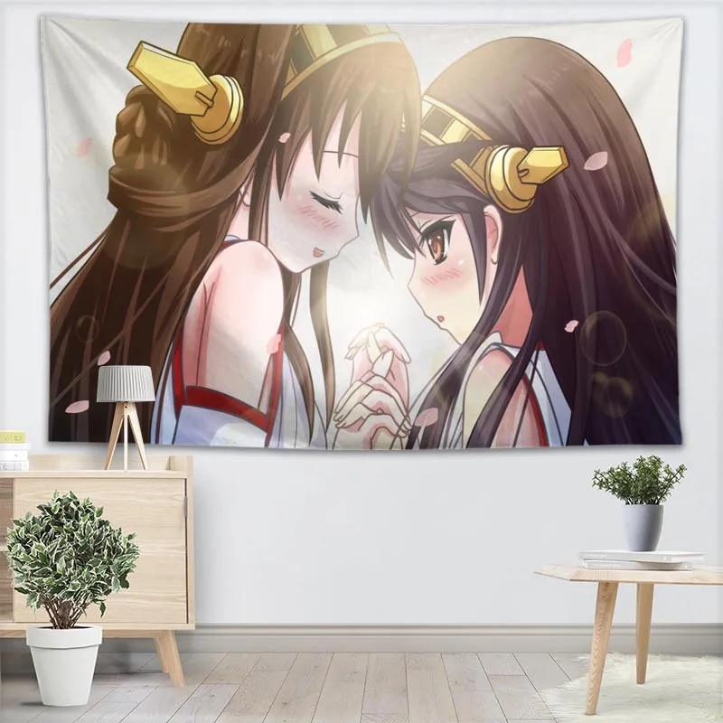 

Custom Kantai Anime Wall Tapestry Decoration Mariage Wall Carpet Rectangular Modern Printing Fabric Yoga Mat Blanket Tapestry