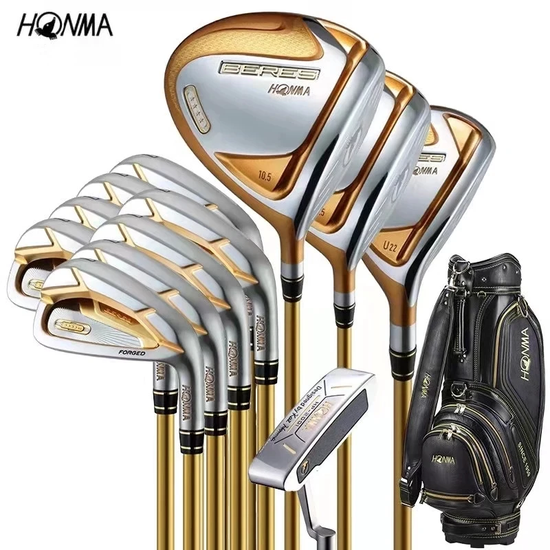 

New men's golf club HONMA BERES S 07 series full set of 4-star carbon fiber club iron wood with ball bag HP-2001 putter