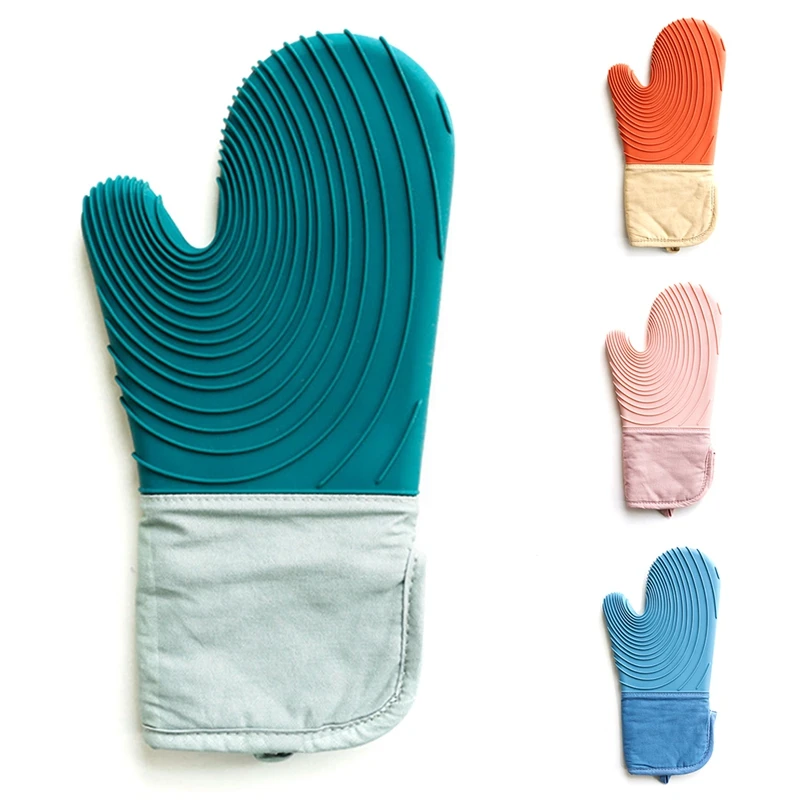 

1PC Silicone Heat-Resistant Gloves Cooking Barbecue Silicone Kitchen Microwave Mittens Grill Oven Anti-Scalding Mitts