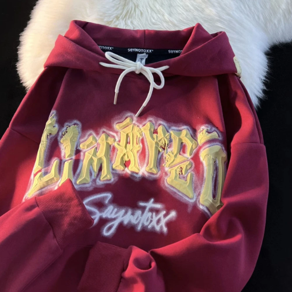 Женский топ для осени и зимы толстовка с капюшоном буквенным принтом