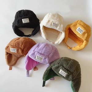 Children's Warm Hat Autumn and Winter Windproof for The Baby's Lovely Hat with Good Quality Lamb Hai in India