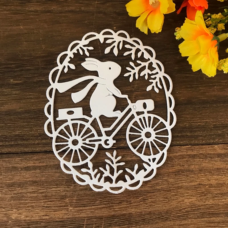 Пасхальный кролик венок металлический трафарет для скрапбукинга DIY штамп