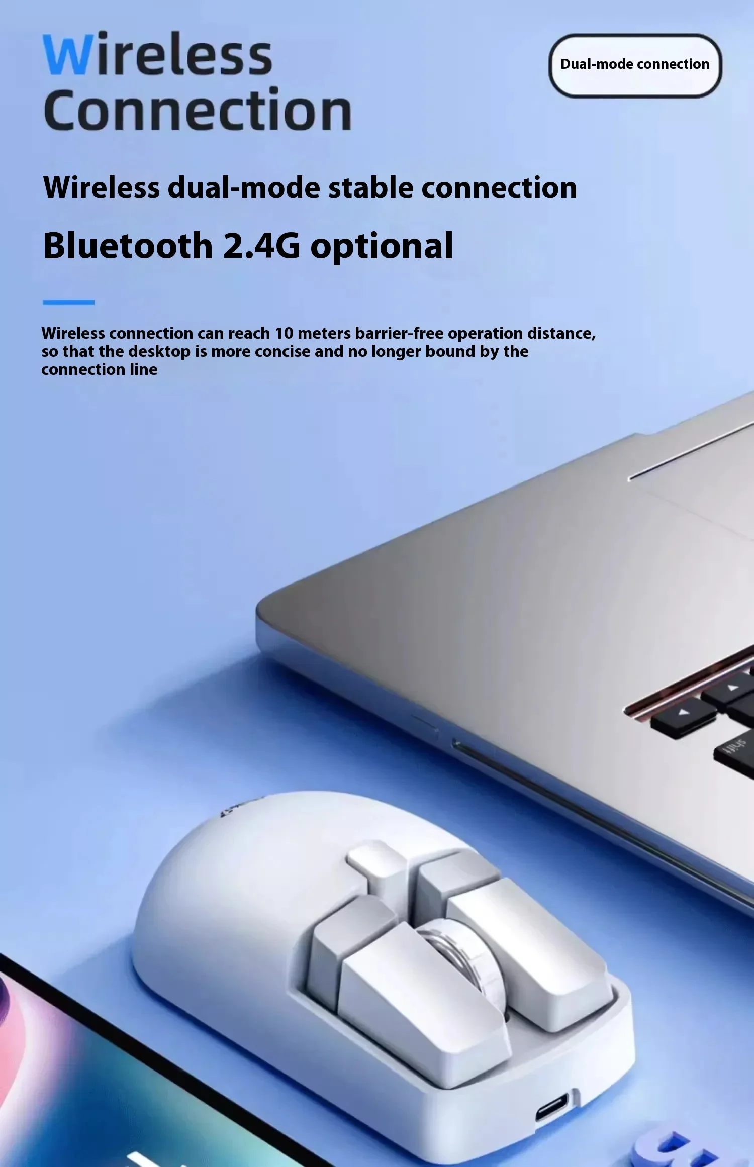 Aula Sc320 Mini Xiao Qiao Мышь Беспроводная Размытая 2 4 ГГц Двухрежимное Трехскоростное