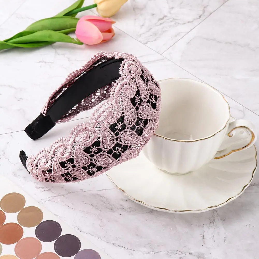 Ободок для волос женский кружевной винтажный элегантный обруч с цветочным