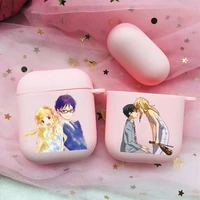 lovely japanese anime your lie in april soft silicone tpu case for airpods pro 1 2 3 pink wireless bluetooth earphone box cover