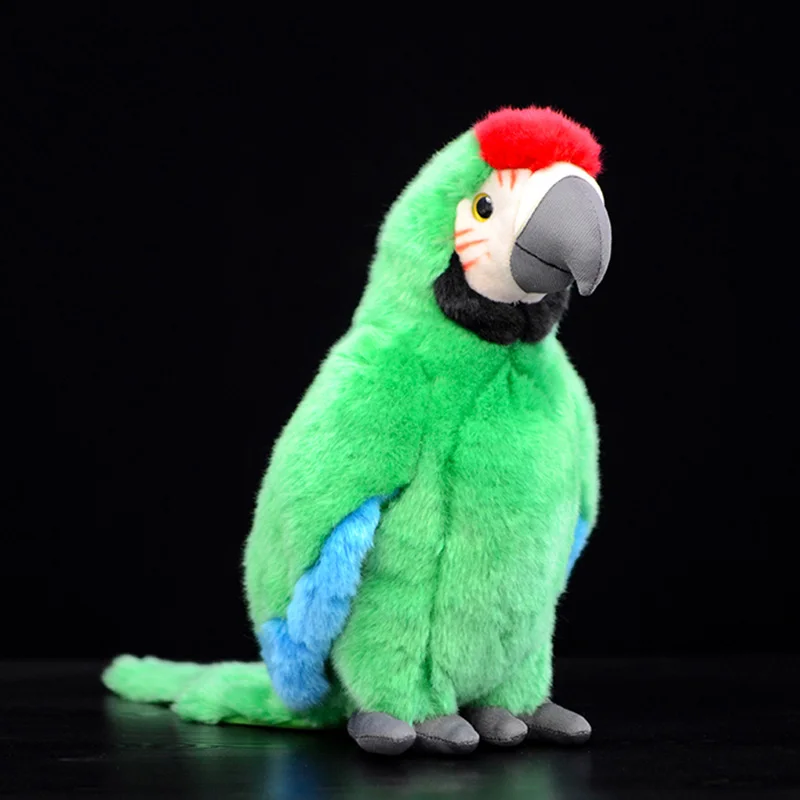 

28cm Simulation Original Macaws Ara Green Macao Parrot Psittacidae Soft Plush Toy Bird Model Kids Gift Cute Stuffed Animal Doll