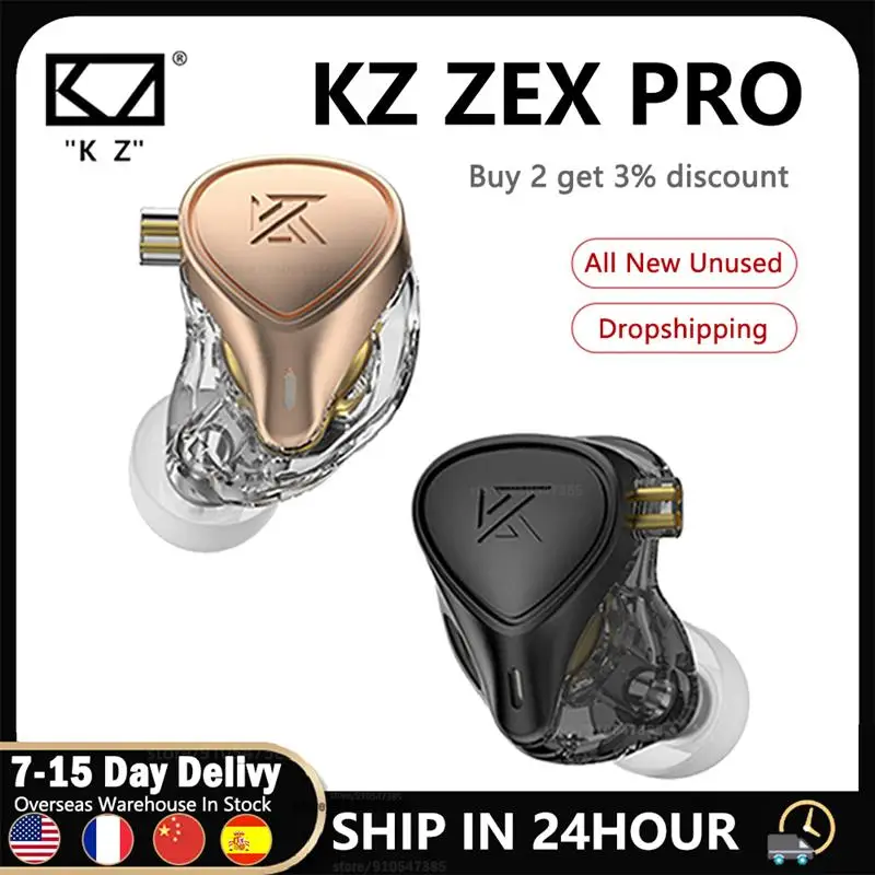 Enlarge KZ ZEX PRO HIFI In Ear Headset Electrostatic+Dynamic+Balanced Monitor Earphone Sport Noise Cancelling Game Earbuds All New