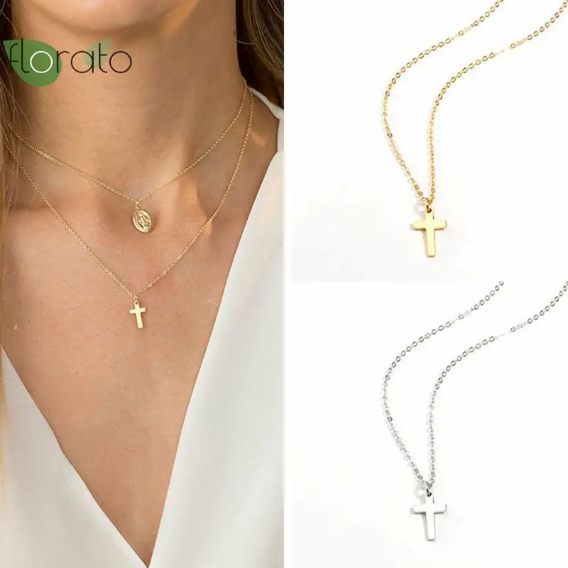 

925 Sterling Silver Necklace Vintage Cross Pendant Women's Necklace Fashion Party Classic Accessories Women's Jewelry Gifts