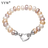 freshwater cultured pearl bracelet freshwater pearl button for woman daily wear or matching clothes pearl bracelet
