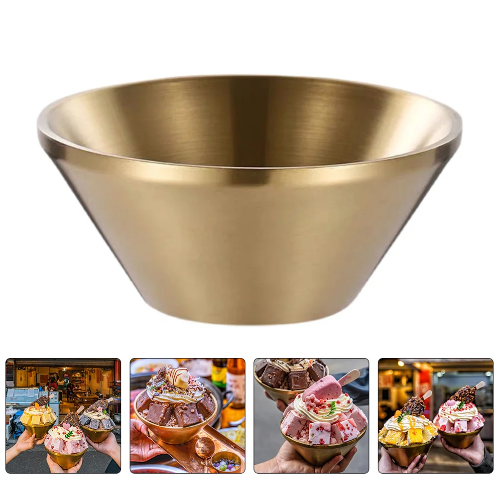 

Bowl Bowls Steel Stainless Cups Sundae Dessert Ramen Noodle Parfait Appetizerjapanese Metal Cereal Yogurt Salad Instant Cream