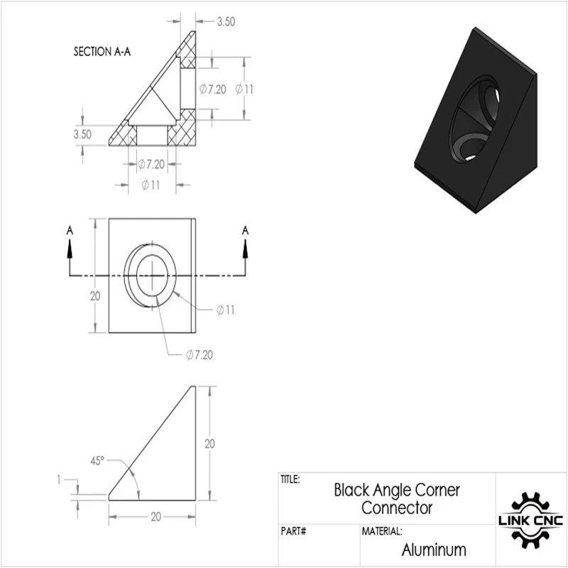 2020 дюйма алюминиевая осветительная панель Регулируемый угловой V-образный