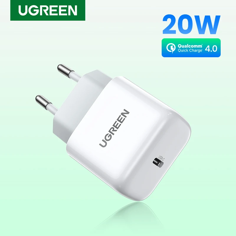 Ugreen 20W PD Charger USB Type C Quick 4.0 Charger for iPhone 13 12 Pro Max iPad Mobile Phone Wall Charger Apple EU US Adapter