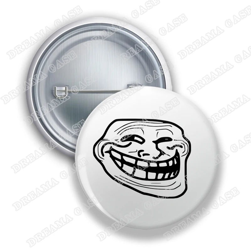 Фото Забавные значки-мемы TrollFace для аксессуаров NoMeGusta Rage Face ForeverAlone, брошь на пуговицах, круглые булавки, подарки для фанатов, геймеров, друзей №2