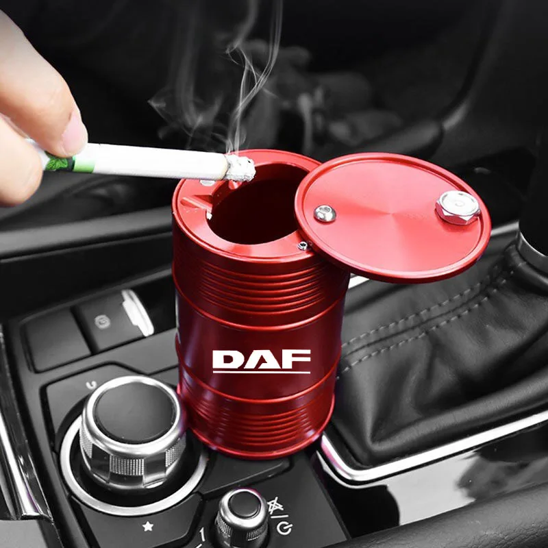 

Automobile LOGO metal ashtray personality ashtray creative cigarette dustbin For DAF XF CF LF van automotive ashtray accessories