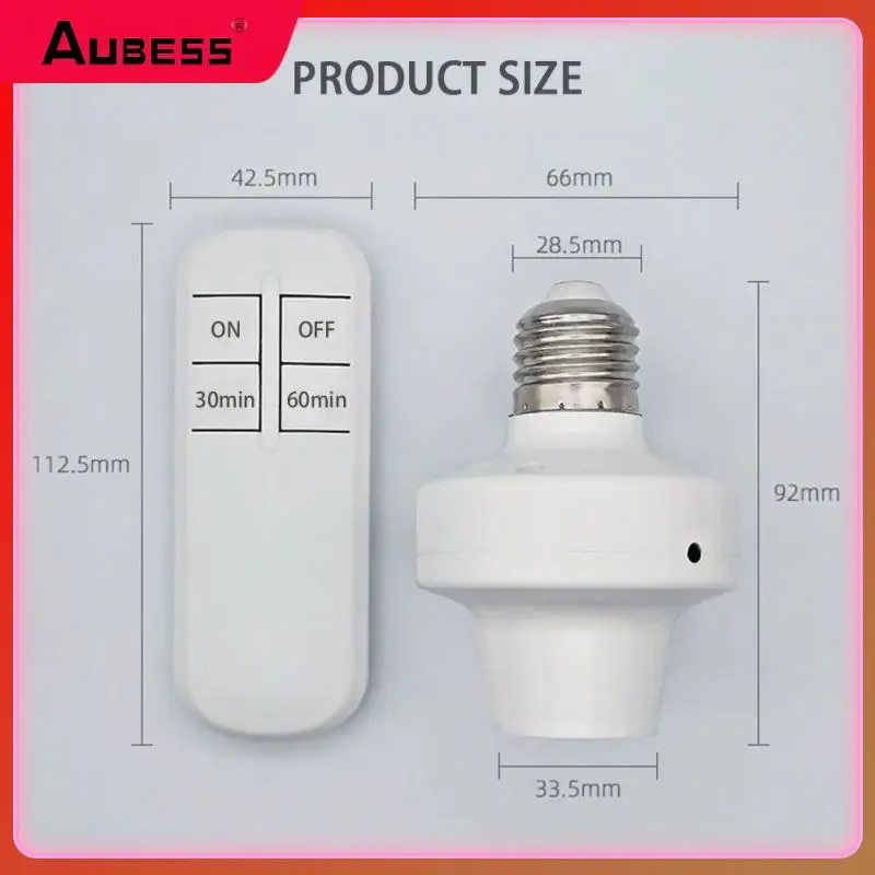 With Timer Smart Light Bulbs Adapter 110v 220v Wireless Remote Control E27 Lamp Holder Base Lamp Bases Remote Control Smart Home