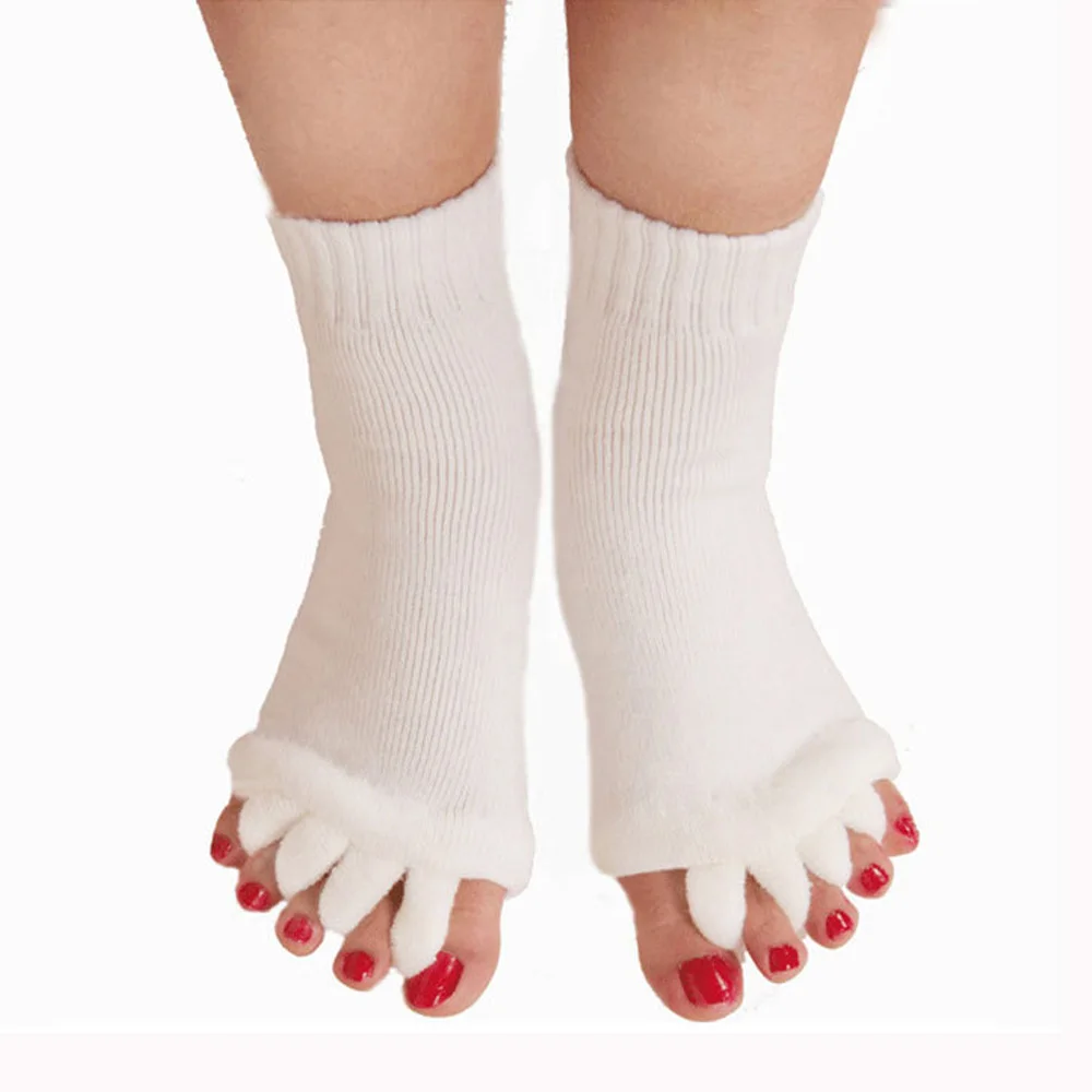 

2Pcs Orthotics Separator Five Toe Socks Fingers Healthy Feet Care Pain Relief Toes Bunion Corrector Posture Correction Ectropion