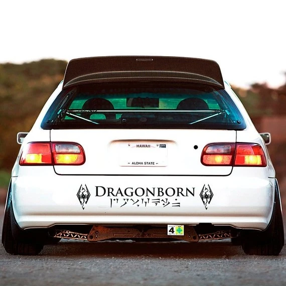 

For Windshield Skyrim Dragon Logo Dragonborn Video Game Elder Vinyl Sticker Decal