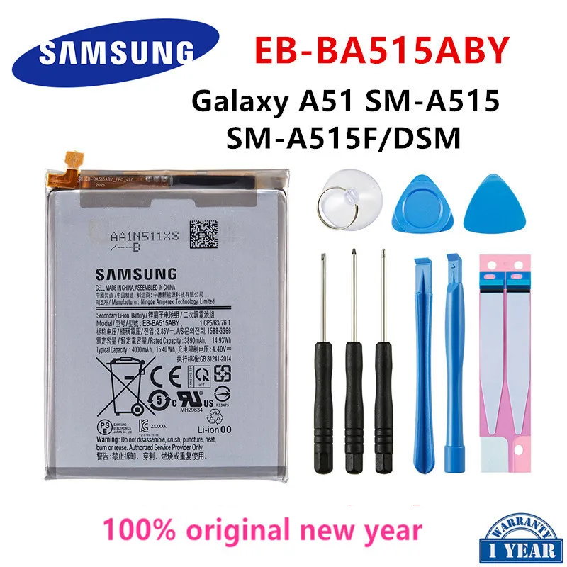 

SAMSUNG Orginal EB-BA515ABY 4000mAh Replacement Battery For Samsung Galaxy A51 SM-A515 SM-A515F/DSM Batteries+Tools