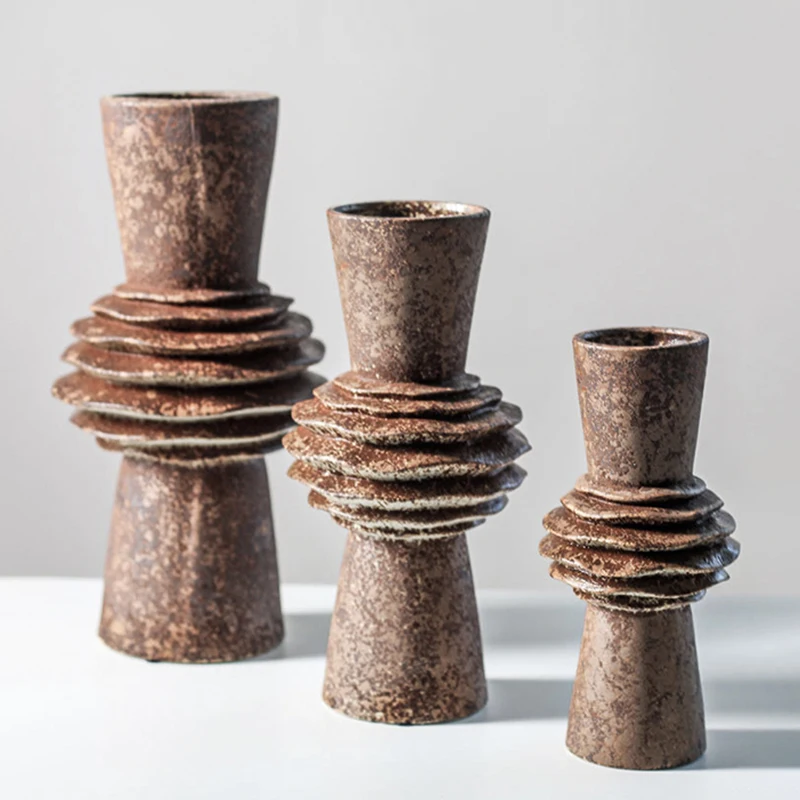 

Vintage Abstract Ceramic Vase Decoration Nordic Countertop Vase Table Living Room Flower Arrangement Vases Modern Home Decor