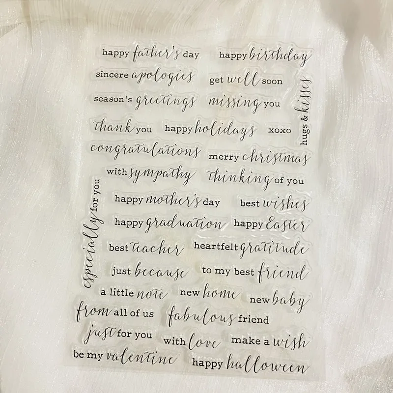 Прозрачный силиконовый штамп для скрапбукинга с надписью на английском языке