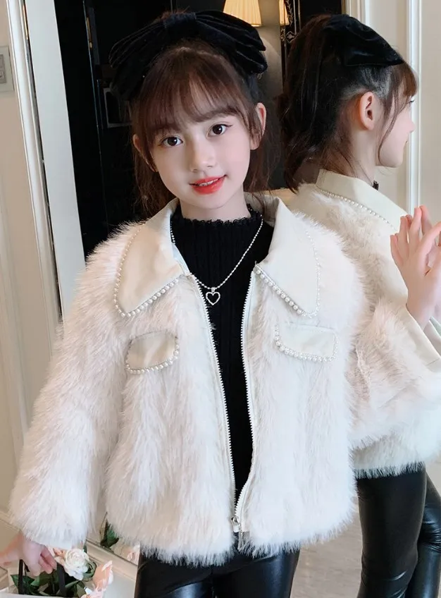 Детская ветрозащитная куртка с искусственным мехом воротником из