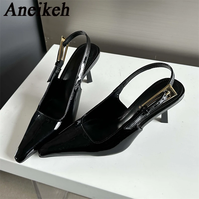 Сандалии Aneikeh женские на высоком каблуке пикантные босоножки с острым носком