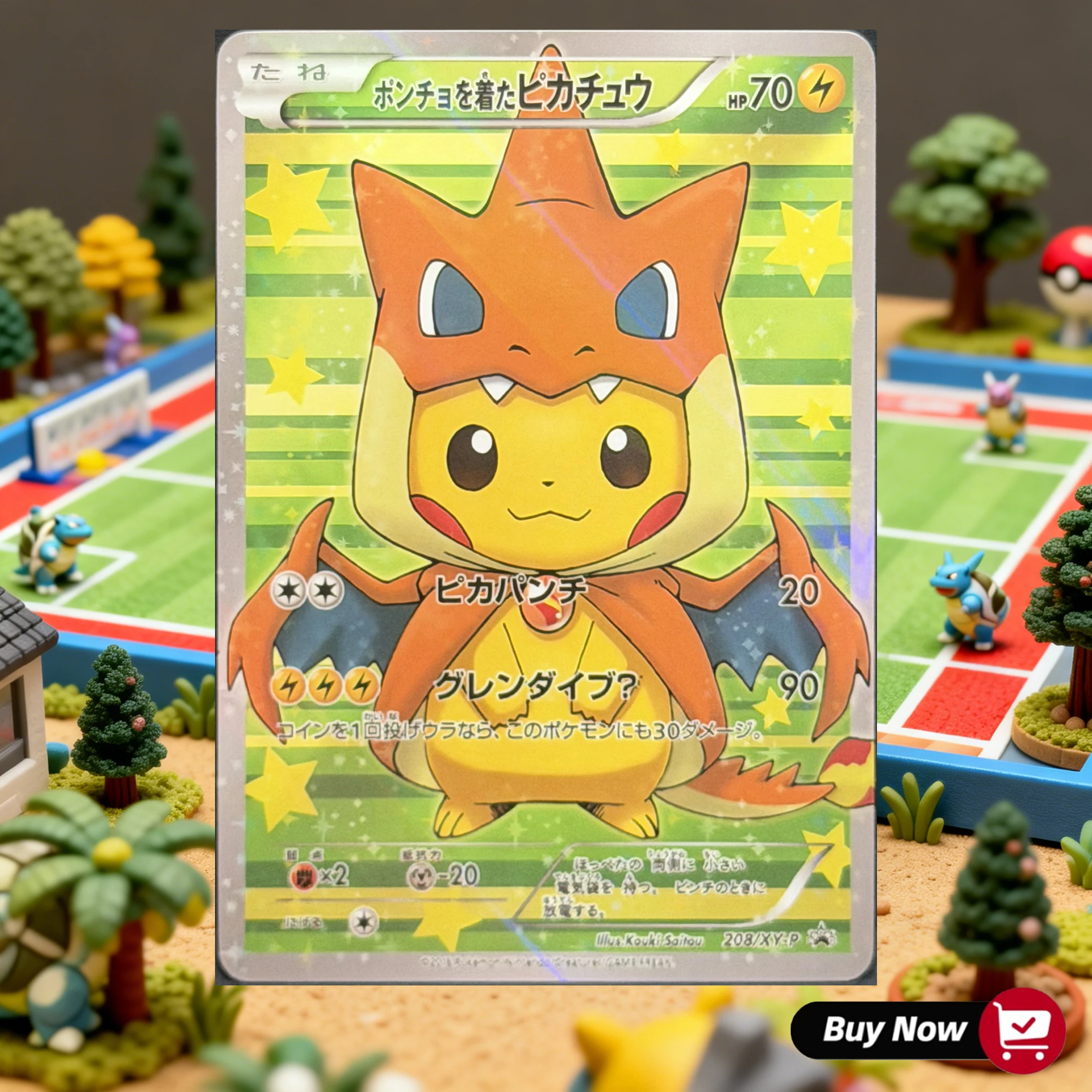 Фото 2016 Pokemon JPN XY Pikachu Special Promo Full Art Holo Art Print - JPN Высококачественная тематическая закладка/коллекционный предмет по TCG (Япония) №4