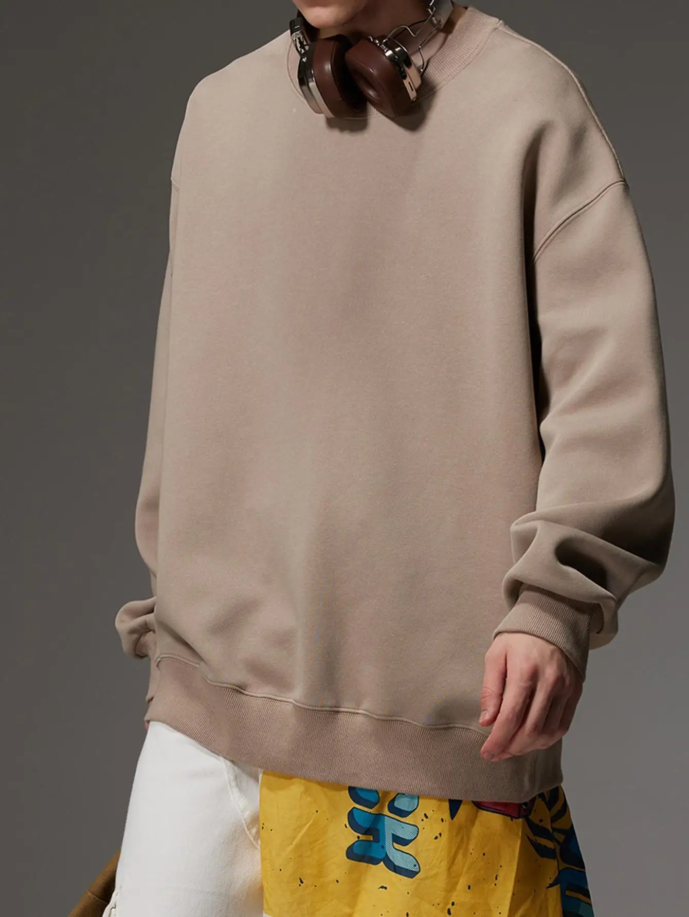 Осенние новые брендовые мужские пуловеры в стиле хип-хоп большие однотонные